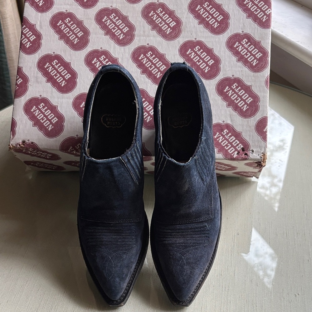 Nocona Vintage  Dark Blue SuedeWestern shoe Boots sz 5